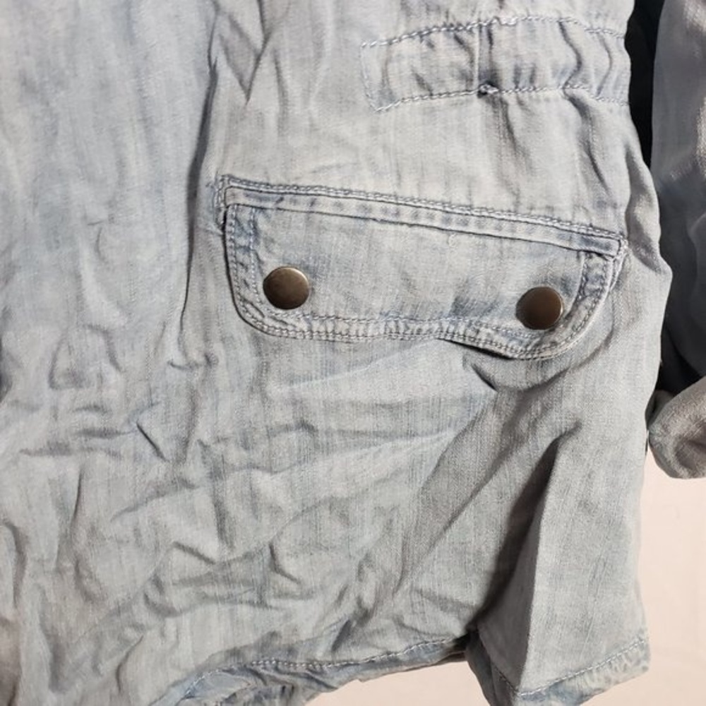 Style & Co Women’s Chambray Jacket Draped Front Lightweight Casual(AE) - Picture 4 of 10